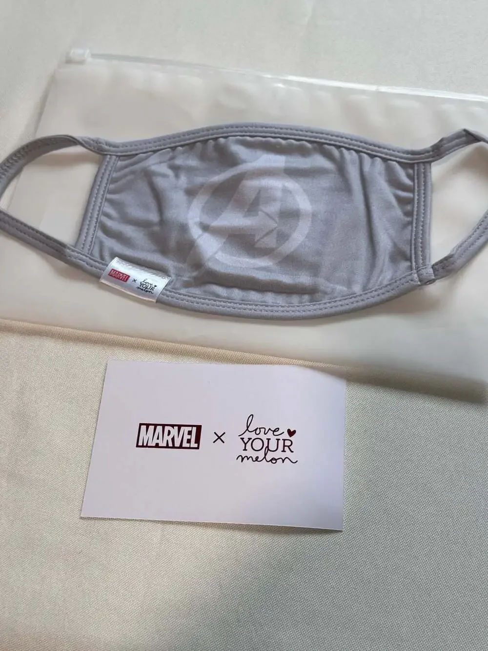 Marvel Avengers Love Your Melon Adult Face Mask NIP Rare Collectible Gray